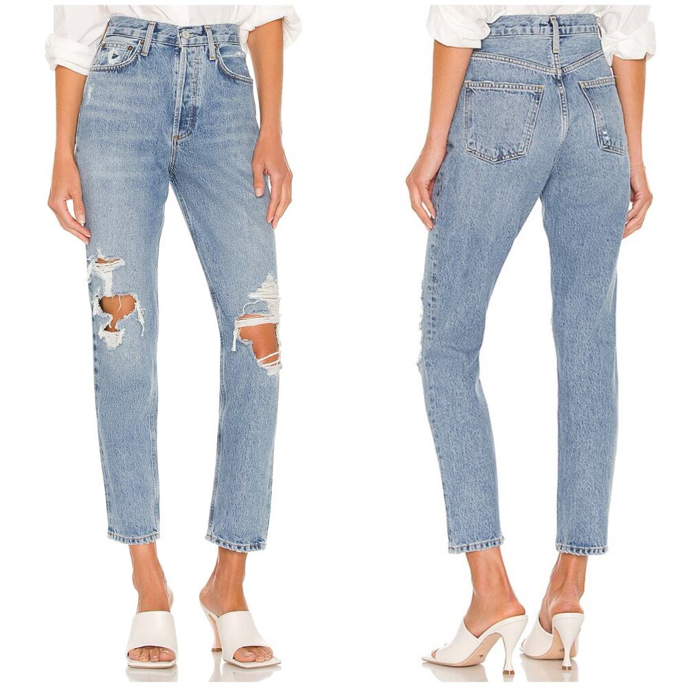 AGOLDE Fen High Rise Relaxed Taper Jean Wander Wash Distressed